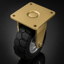 250mm Fixed Castor - Elastic Rubber Wheel, 600kg Load Capacity