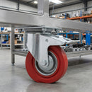 100mm Braked Castor - Temperature Resistant Rubber
