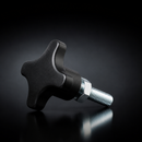 M8 x 30mm Four Star Male Handwheel with Stainless Steel Thread