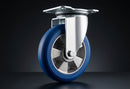 200mm Fixed Castor – Polyurethane Wheel on Aluminium Centre