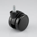 75mm Twin Wheel Castor with M8x15mm Threaded Stem