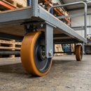 100mm Polyurethane Wheel on Cast Iron - 20mm Bore