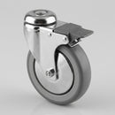 125mm Chrome Castors with Brake Bolt Hole Fitting