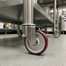 80mm Stainless Steel Swivel Bolt Hole Castor - Maroon Wheel