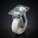150mm Swivel Castor with White Nylon Wheel - 180kg Load Capacity