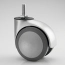 75mm Twin Wheel Furniture Castor - M10 x 15mm Threaded Stem