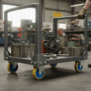 Premium 125mm Fixed Plate Castor with Cast Iron Centre and Polyurethane Tyre for 300Kg Load Capacity