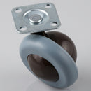 50mm Castor with Brown Finish & Grey Polyurethane Tyre