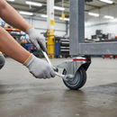 160mm Braked Swivel Bolt Hole Castor | Grey Anti-Static Polyurethane | 400kg Capacity