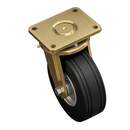 250mm Swivel Castor - Elastic Rubber Wheel, Ribbed Tread