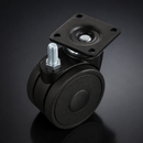 50mm Twin Wheel Rubber Swivel Castor M10 x 15mm