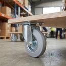 100mm Pressed Steel Swivel Castor – Grey Rubber Wheel