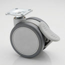 65mm Twin Wheel Castor with Brake and Plate Fitting
