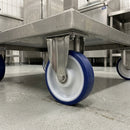 250mm Fixed Castor - Stainless Steel with Polyurethane Wheel