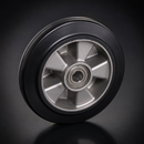 250mm Rubber Wheel with Aluminium Centre – 25mm Bore