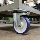 100mm Braked Castor - Stainless Steel with Polyurethane Wheel