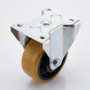 125mm Fixed Castor Yellow Polyurethane on Cast Iron 550kg Load Capacity