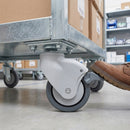 100mm Slimline Castor with Brake and Plate Fitting