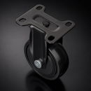 75mm Fixed Castor with Soft Black Wheel