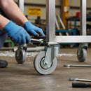 100mm Bolt Hole Swivel Castor | Grey Rubber Tyre with Metal Treadguards | 70kg Capacity