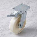 Directional Lock Castor White Cast Nylon Wheel Ball Bearing Top Plate