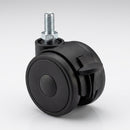 50mm Black Synthetic Twin Wheel Brake Rubber Swivel M10x15mm