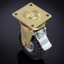 250mm Leading Brake Castor - Elastic Rubber Wheel