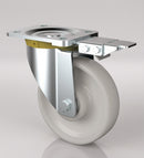 200mm Directional Lock Castor White Nylon 400kg Load Capacity
