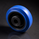 Blue Rubber Wheel 200mm x 20mm Roller Bearing