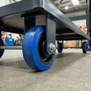 Blue Rubber Wheel 125mm x 15mm Roller Bearing