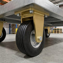 250mm Fixed Castor - Elastic Rubber Wheel, Ribbed Tread