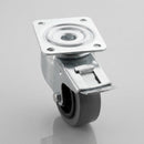 80mm Swivel Braked Castor Grey Rubber Wheel