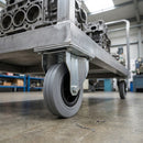 160mm Fixed Stainless Steel Castor Grey Rubber Wheel