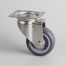 80mm Stainless Steel Swivel Castor – ESD Rubber Wheel