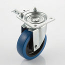 160mm Directional Lock Castor Blue Non-Marking Rubber 300kg Load Capacity