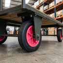 350mm Heavy Duty Solid Rubber Trolley Wheel 25.4mm Bore