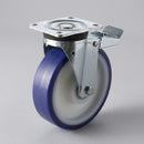 100mm Braked Castor - Stainless Steel with Polyurethane Wheel