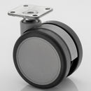 75mm Twin Wheeled Designer Castor with Plate Fitting
