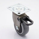 75mm Braked Furniture Castor – Soft Grey Wheel