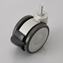 50mm Twin Wheel Castor with Threaded Stem and Foot Brake
