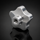 Handwheel Polished Aluminium M10 x 60mm Diameter