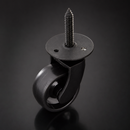 38mm Black Nickel Swivel Castor – Threaded Stem