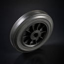 180mm Thermoplastic Wheel with Black Elastic Rubber Tyre