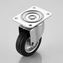 125mm Swivel Castors with Black Rubber Wheel and Metal Centre