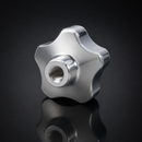 Handwheel Polished Aluminium M6 x 40mm Diameter
