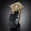 250mm Directional Lock Castor - Elastic Rubber Wheel