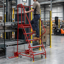 5 Step Aluminium Tread 1985mm Height - Premium Red