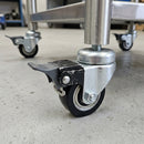 35mm Braked Bolt Hole Castors with Black Polyurethane Wheel