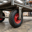 260mm Pneumatic Rubber Wheel - 20mm Bore, Red Metal Centre