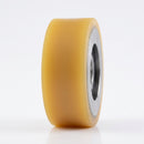 50mm Yellow Polyurethane Guide Roller – 10mm Bore, 15mm Tread